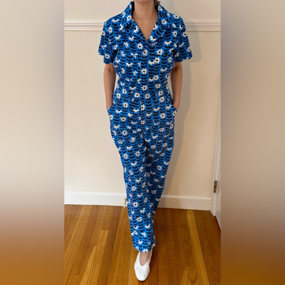 Blue Floral Jumpsuit